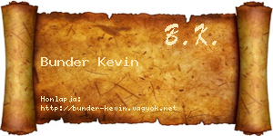 Bunder Kevin névjegykártya