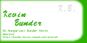 kevin bunder business card